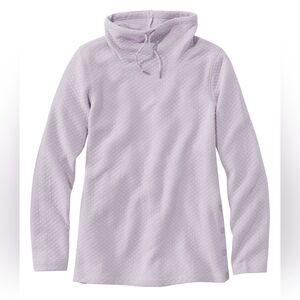 L.L. Bean Women's SoftLight‎ Quilted Top Funnelneck Pullover in Lilac Mist Small